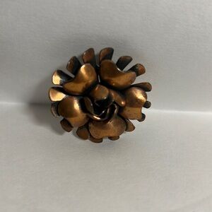 Coro Copper Flower Pin Brooch MCM Coro